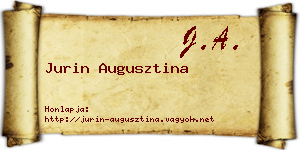Jurin Augusztina névjegykártya